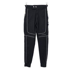 Maniere De Voir Relective Black Fitted High Rise Cargo Jogger Pants Womens 4